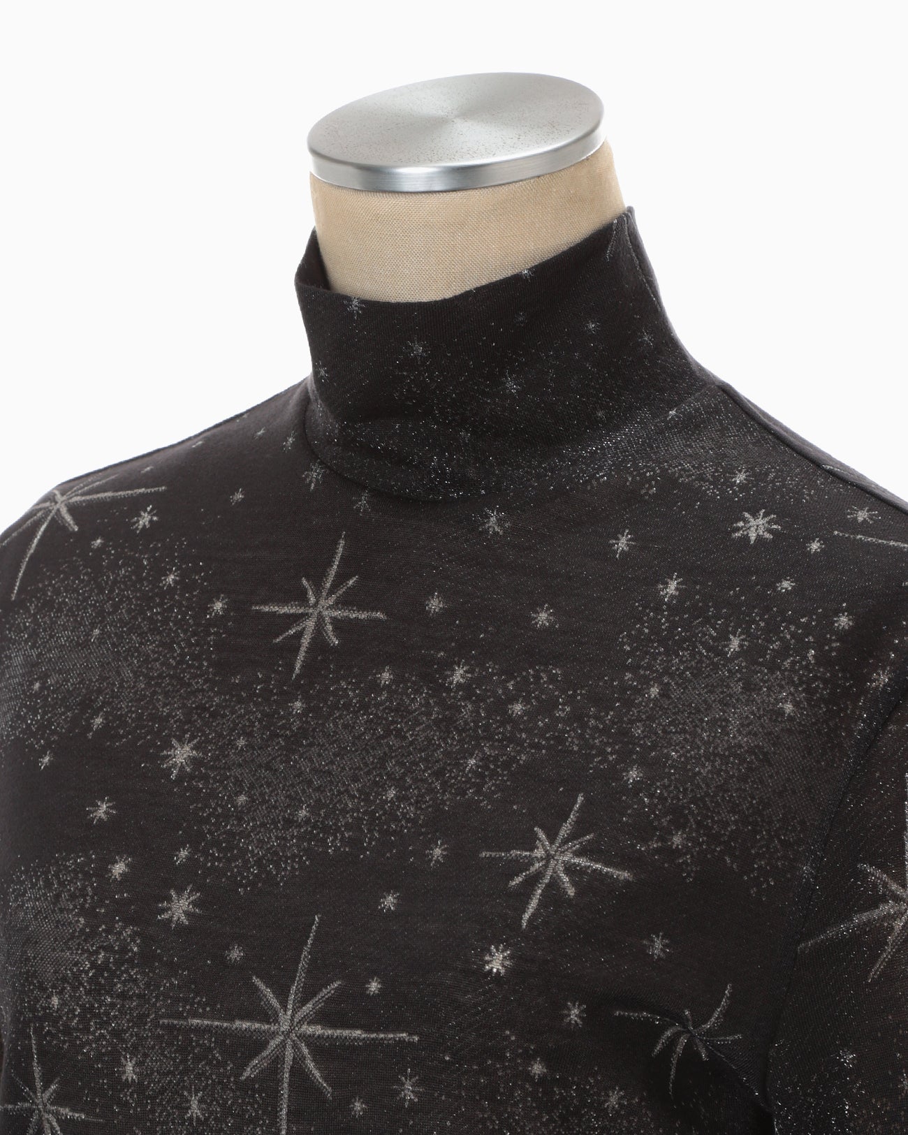 Starry Jersey Short Sleeve Sheer Top - black - Mame Kurogouchi
