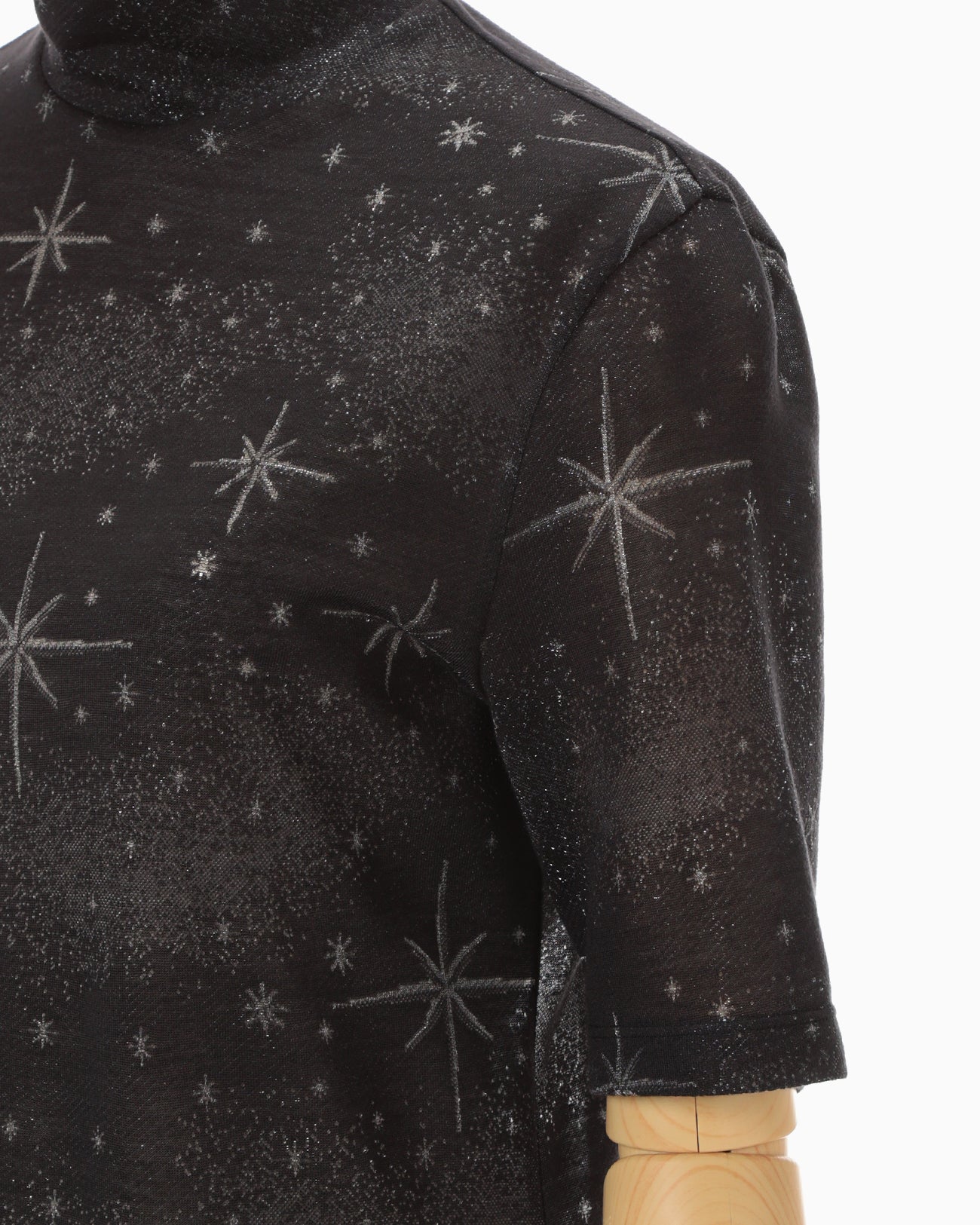 Starry Jersey Short Sleeve Sheer Top - black - Mame Kurogouchi