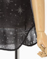 Starry Jersey Short Sleeve Sheer Top - black