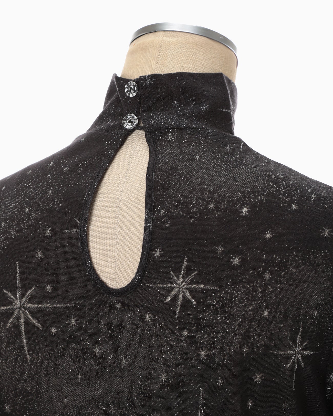 Starry Jersey Short Sleeve Sheer Top - black - Mame Kurogouchi
