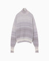 Gradation High Neck Knit Top - grey