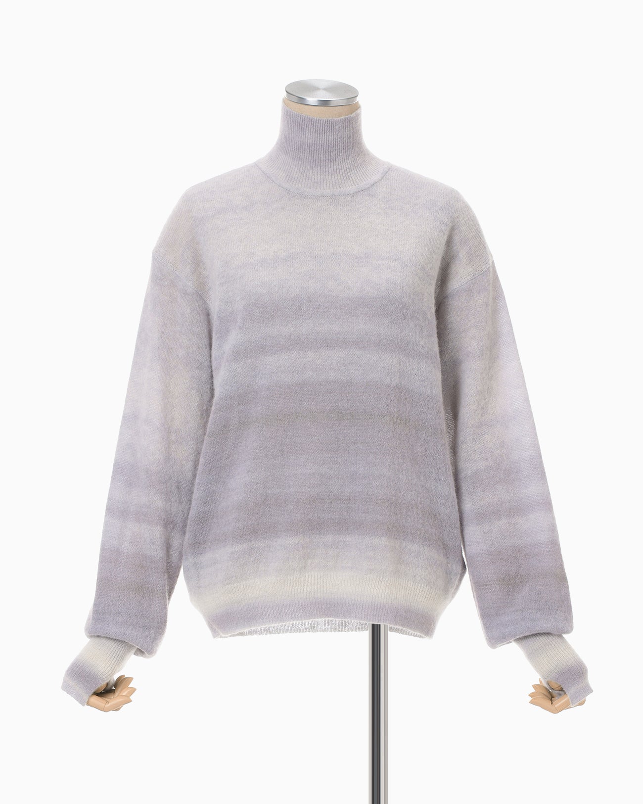 Gradation High Neck Knit Top - grey - Mame Kurogouchi