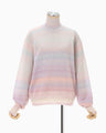 Gradation High Neck Knit Top - pink