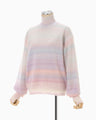 Gradation High Neck Knit Top - pink