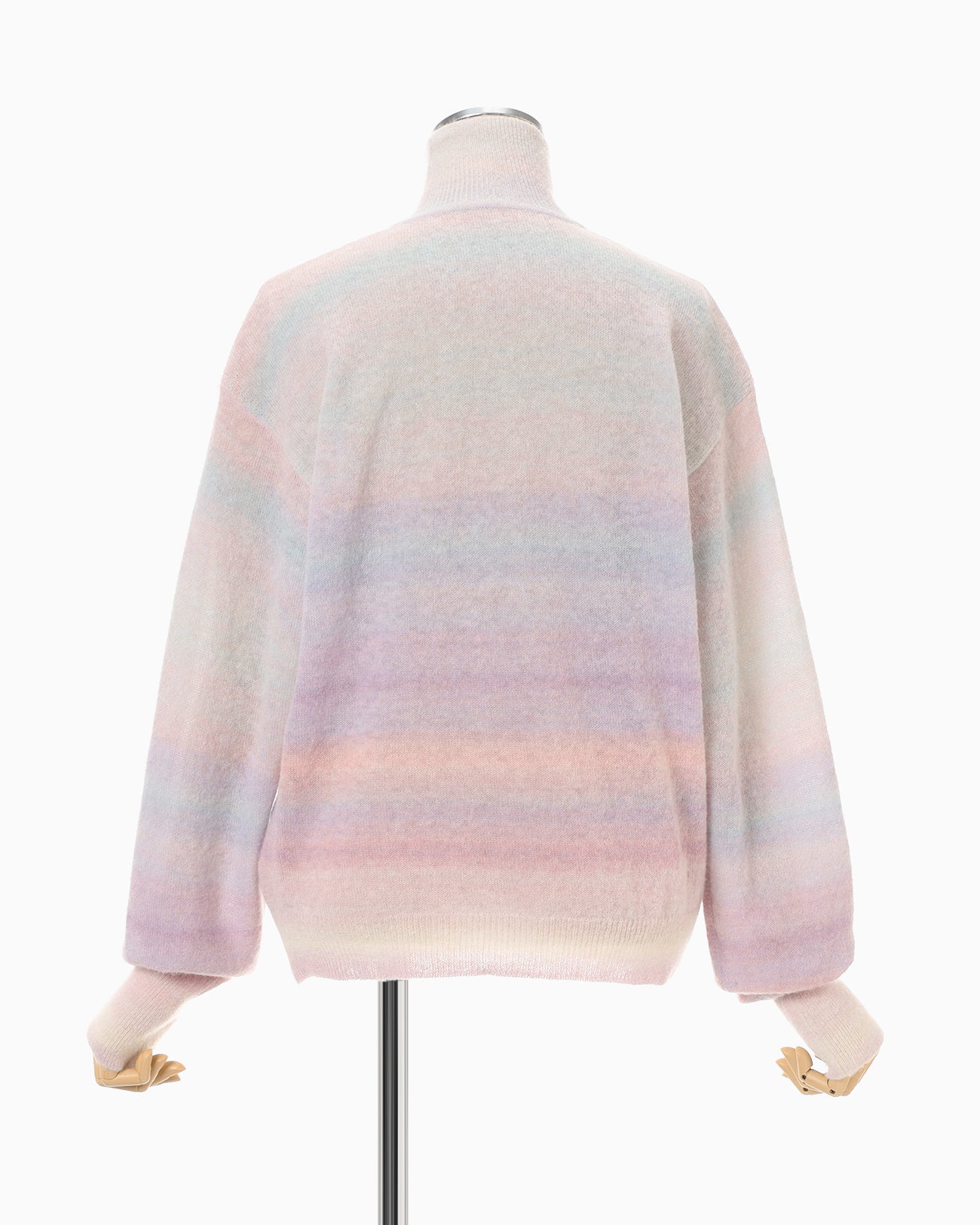 Gradation High Neck Knit Top - pink - Mame Kurogouchi