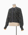 Floral Motif Glitter Knit Cardigan - black