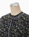 Floral Motif Glitter Knit Cardigan - black