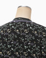 Floral Motif Glitter Knit Cardigan - black