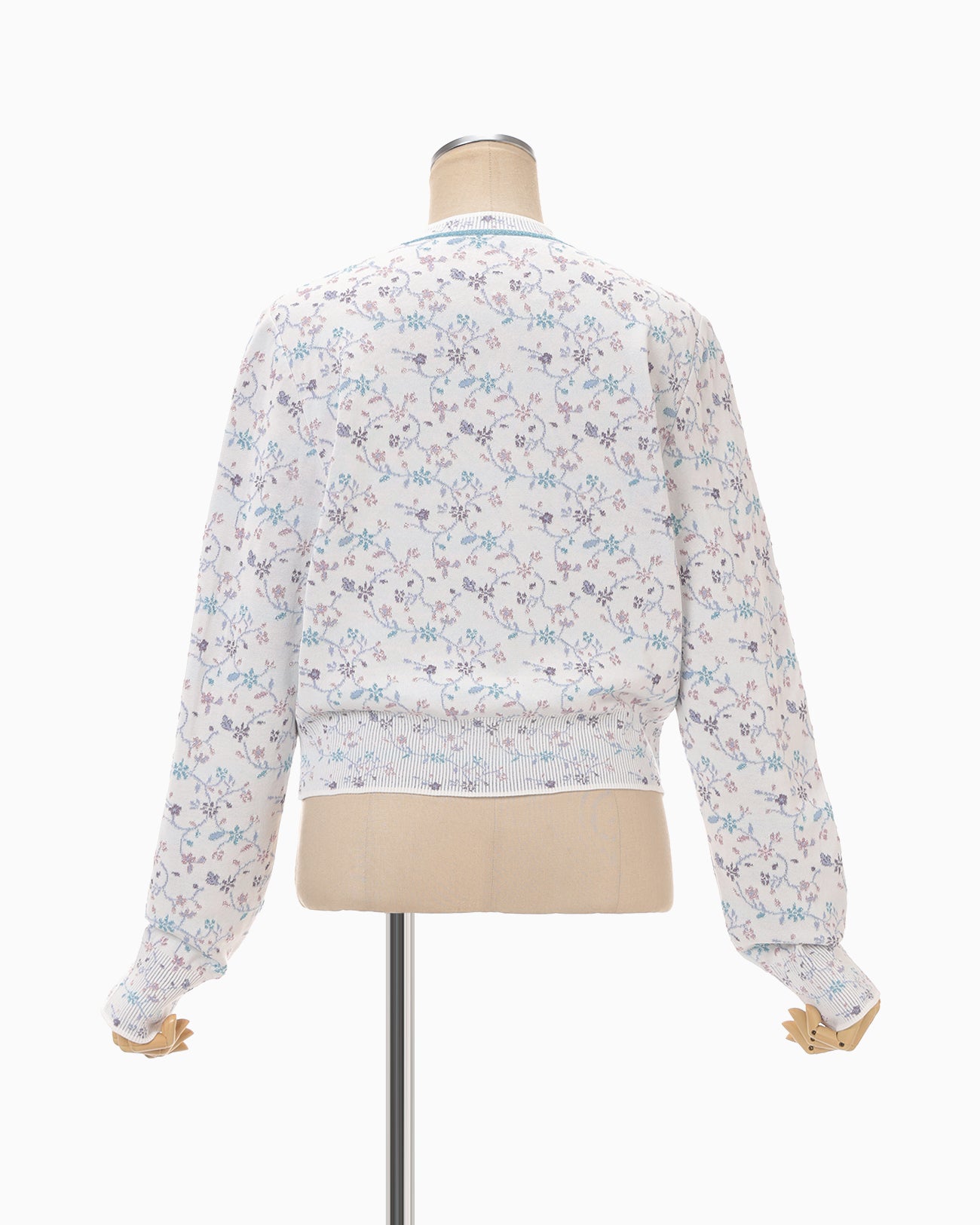 Floral Motif Glitter Knit Cardigan - white - Mame Kurogouchi