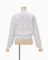 Floral Motif Glitter Knit Cardigan - white