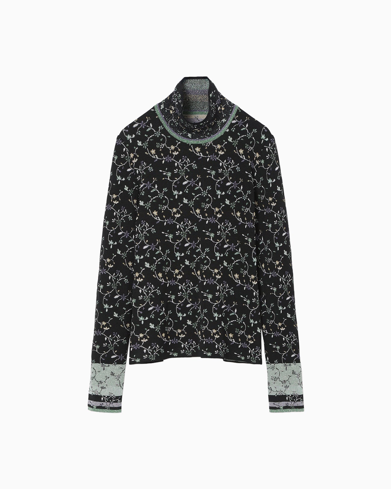 マメクロゴウチ　小花柄ハイネック Mame Kurogouchi / マメクロゴウチ | 2022AW | Floral Velour Jacquard