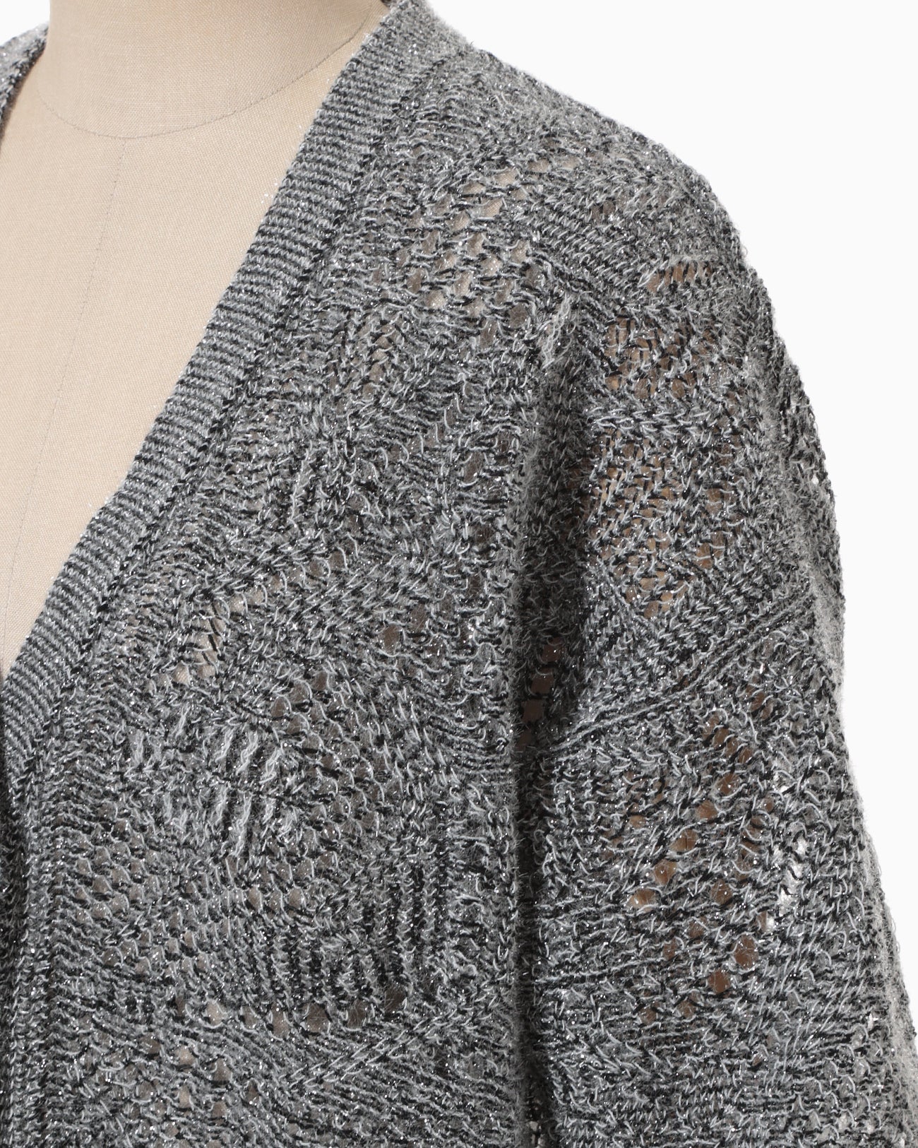 Shimmering Knit Cardigan - black - Mame Kurogouchi