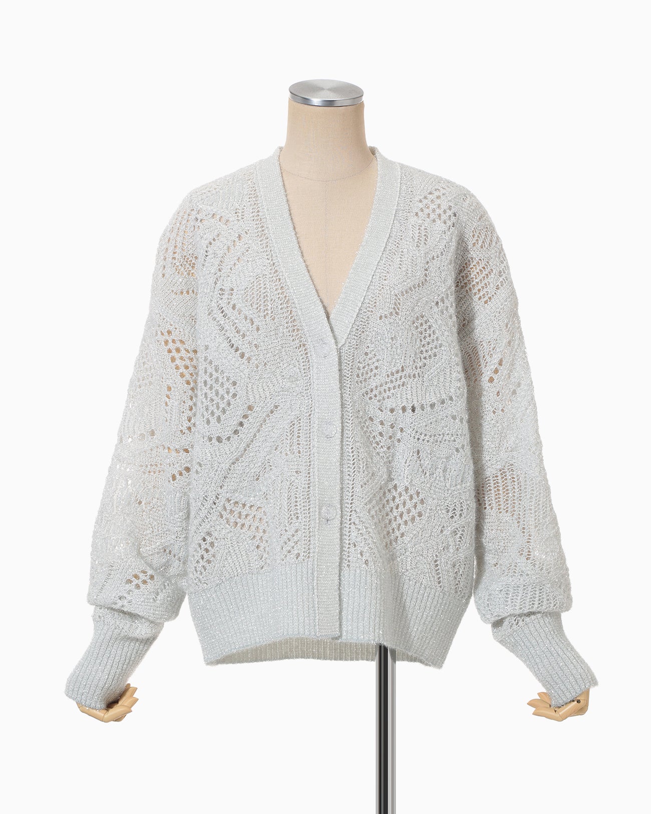 トップス mame kurogouchi Shimmering Knit Cardigan Shimmering Knit Cardigan - light blue - Mame Kurogouchi