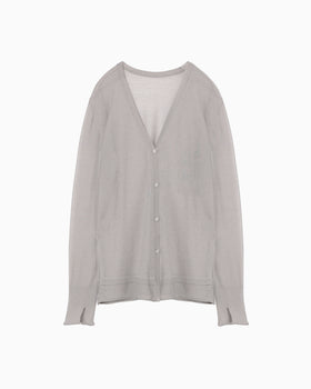 High Gauge Sheer Knit Cardigan - light grey