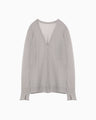 High Gauge Sheer Knit Cardigan - light grey