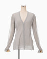 High Gauge Sheer Knit Cardigan - light grey