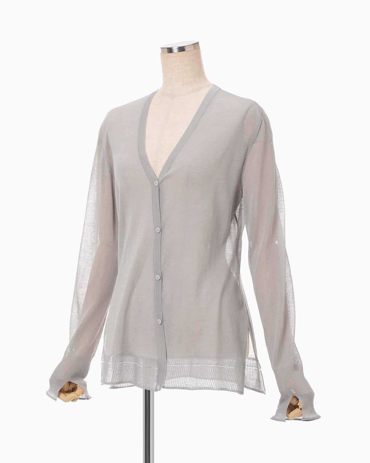 新品タグ付きpois sheer knit cardigan gray Mサイズ High Gauge Sheer Knit Cardigan - light grey - Mame Kurogouchi