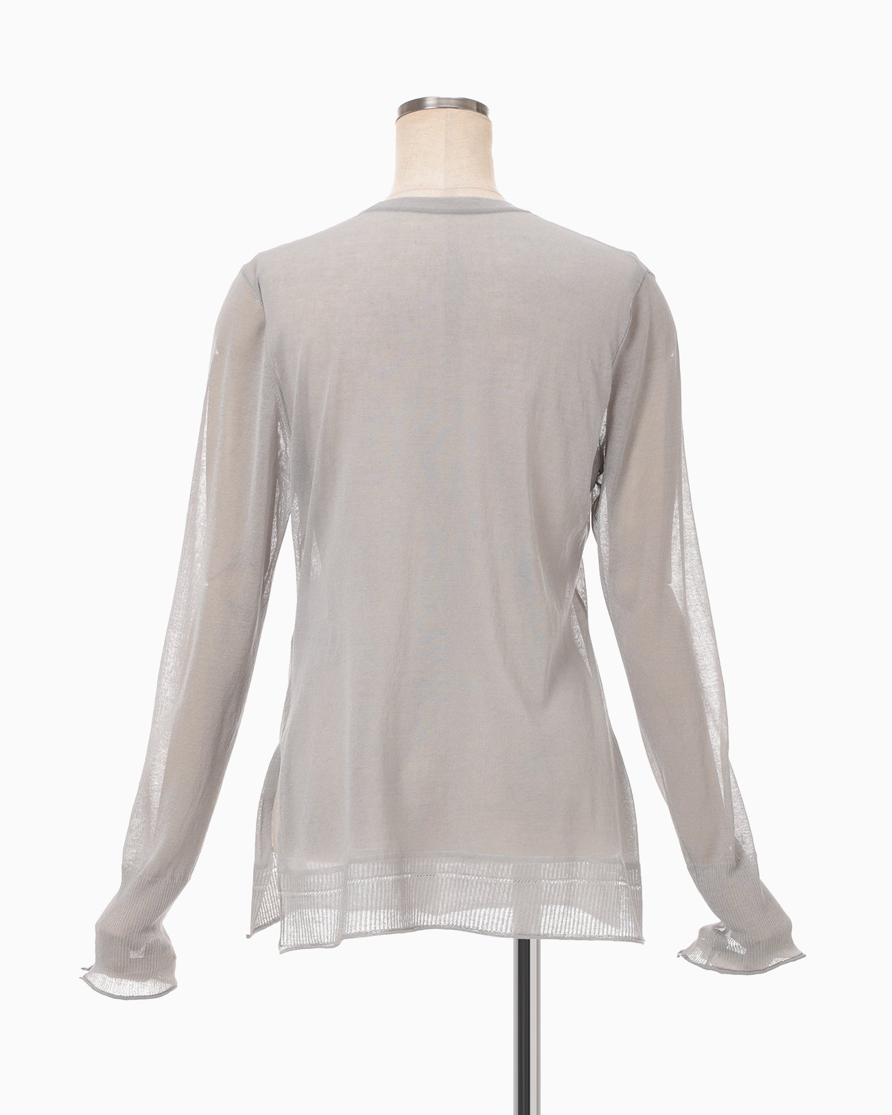 High Gauge Sheer Knit Cardigan - light grey - Mame Kurogouchi