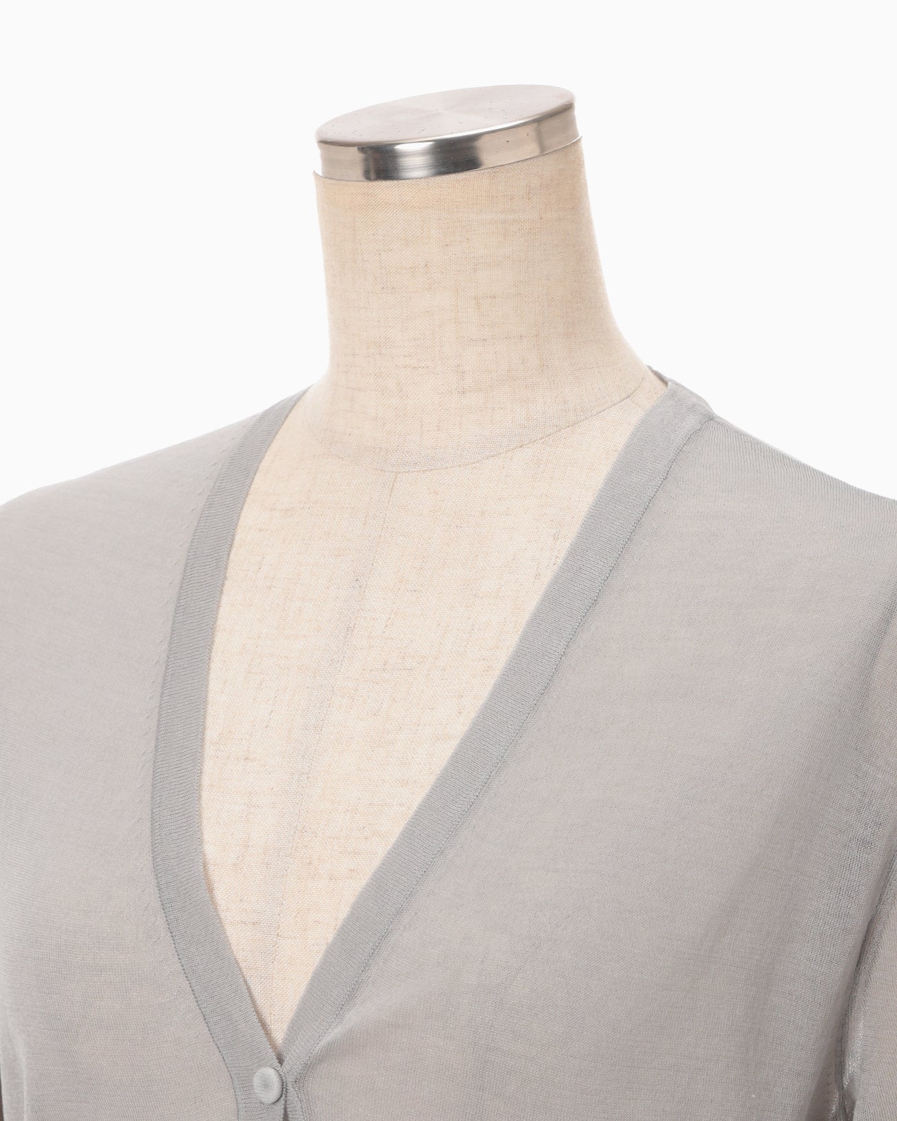 High Gauge Sheer Knit Cardigan - light grey - Mame Kurogouchi