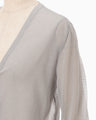 High Gauge Sheer Knit Cardigan - light grey