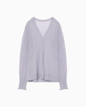 High Gauge Sheer Knit Cardigan - purple