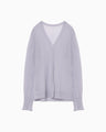 High Gauge Sheer Knit Cardigan - purple