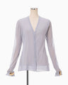 High Gauge Sheer Knit Cardigan - purple