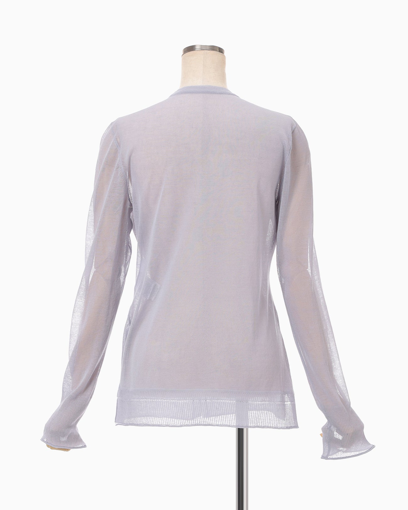 High Gauge Sheer Knit Cardigan - purple - Mame Kurogouchi
