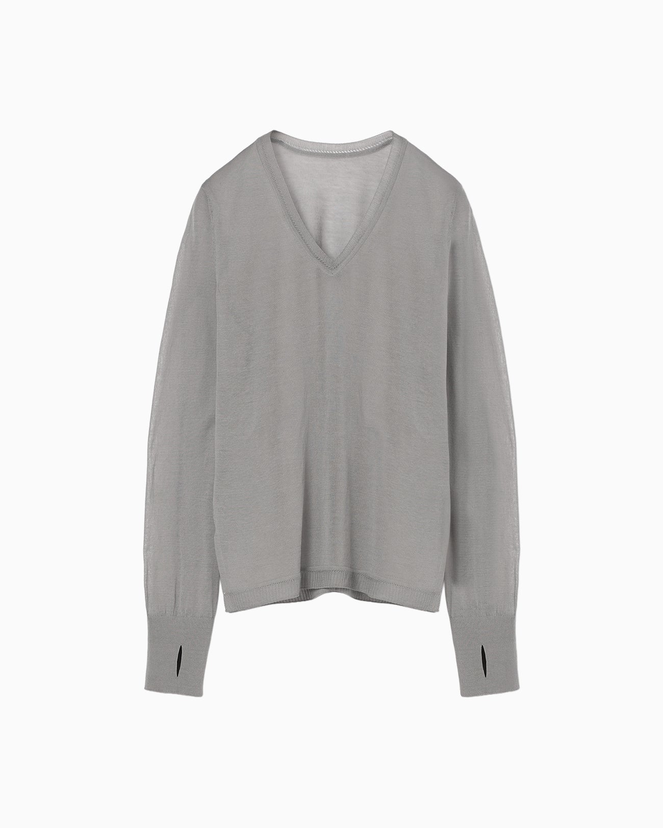 High Gauge Sheer Knit Top - grey - Mame Kurogouchi