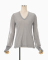 High Gauge Sheer Knit Top - grey