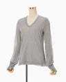 High Gauge Sheer Knit Top - grey