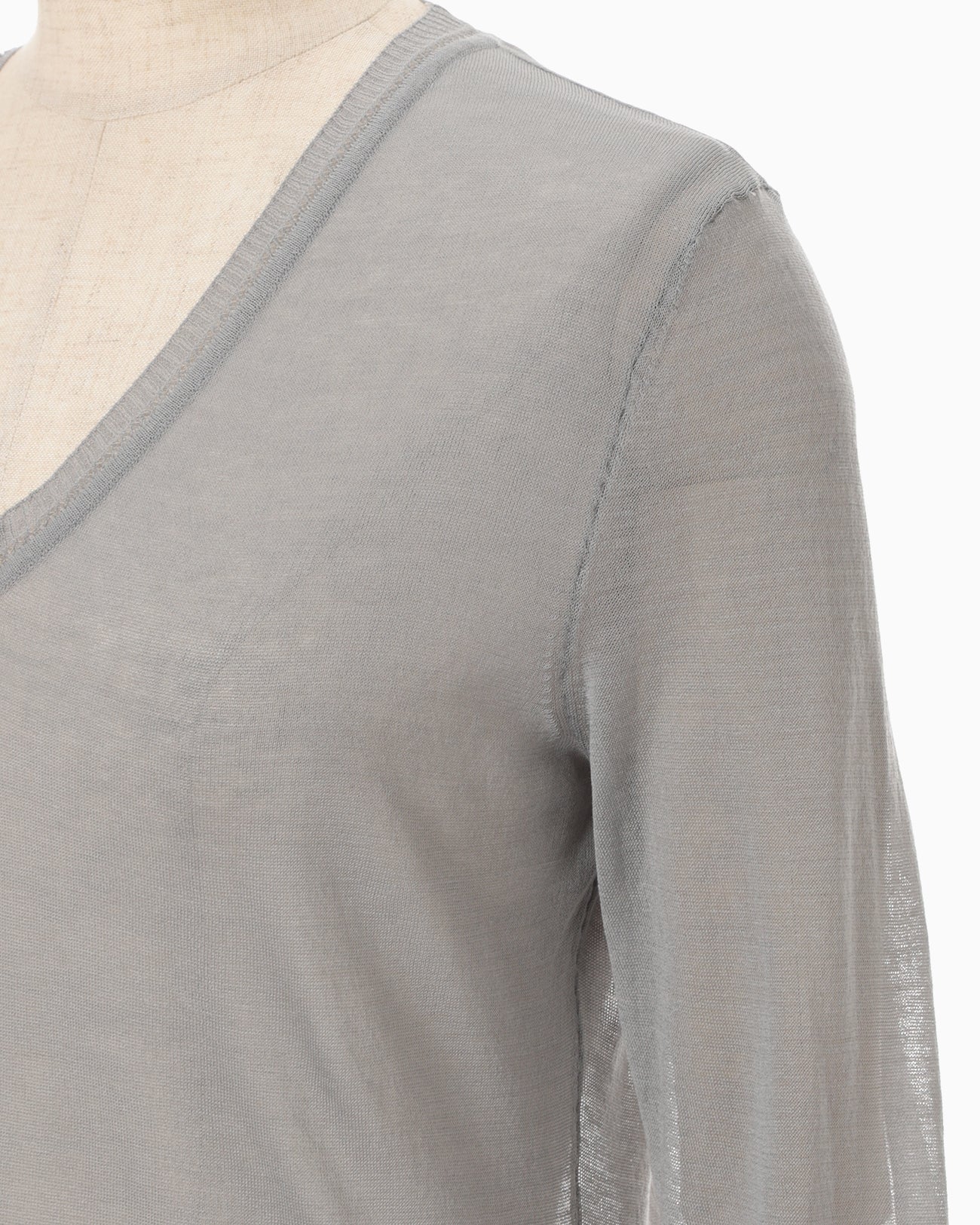 High Gauge Sheer Knit Top - grey - Mame Kurogouchi