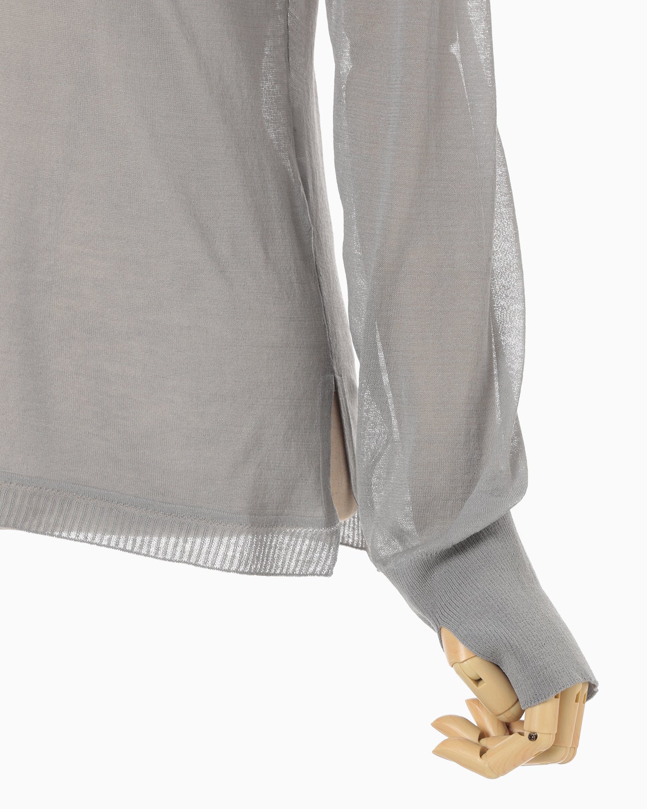 High Gauge Sheer Knit Top - grey - Mame Kurogouchi