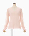 High Gauge Sheer Knit Top - pink