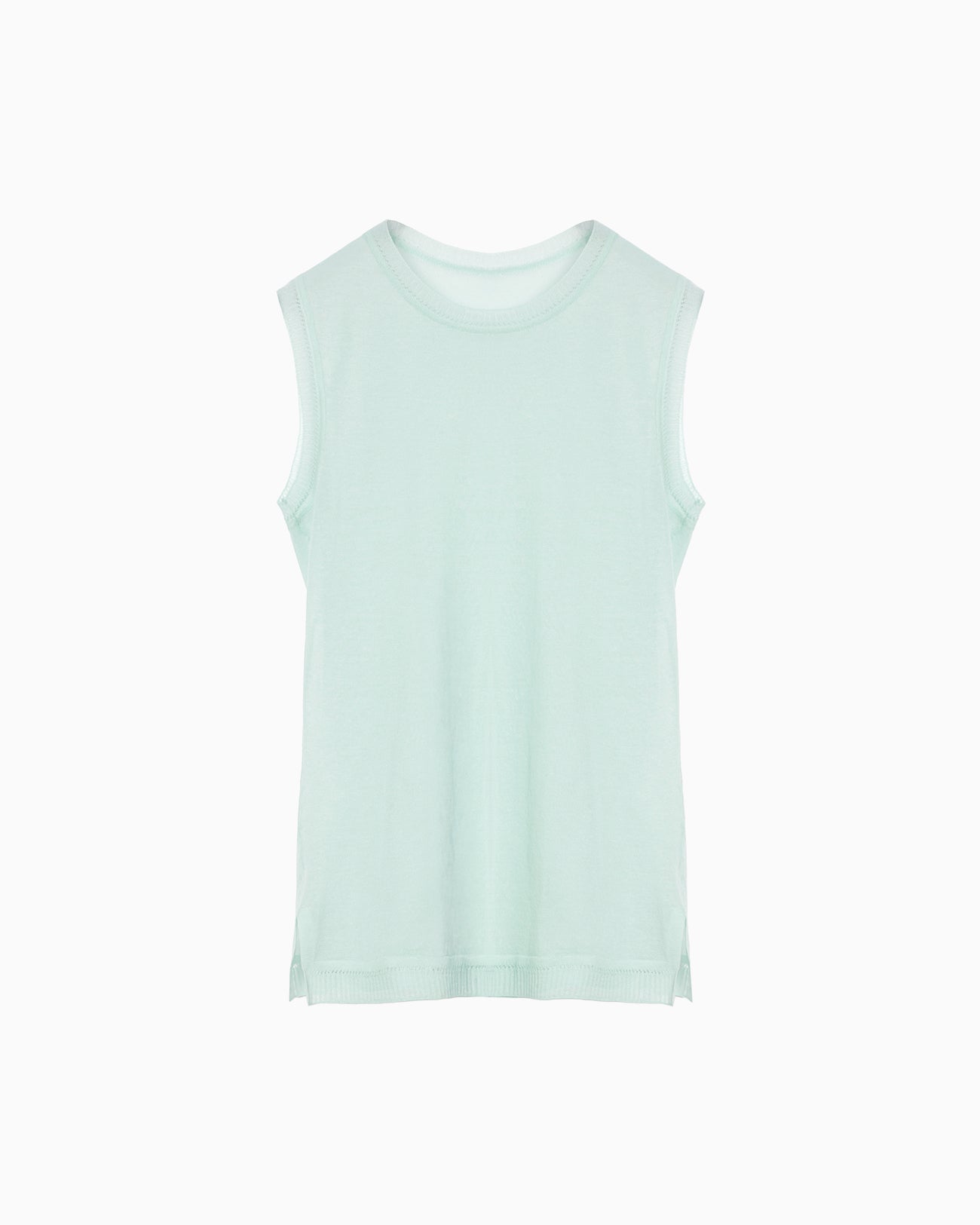 High Gauge Sleeveless Sheer Knit Top - blue - Mame Kurogouchi