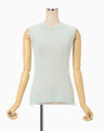 High Gauge Sleeveless Sheer Knit Top - blue