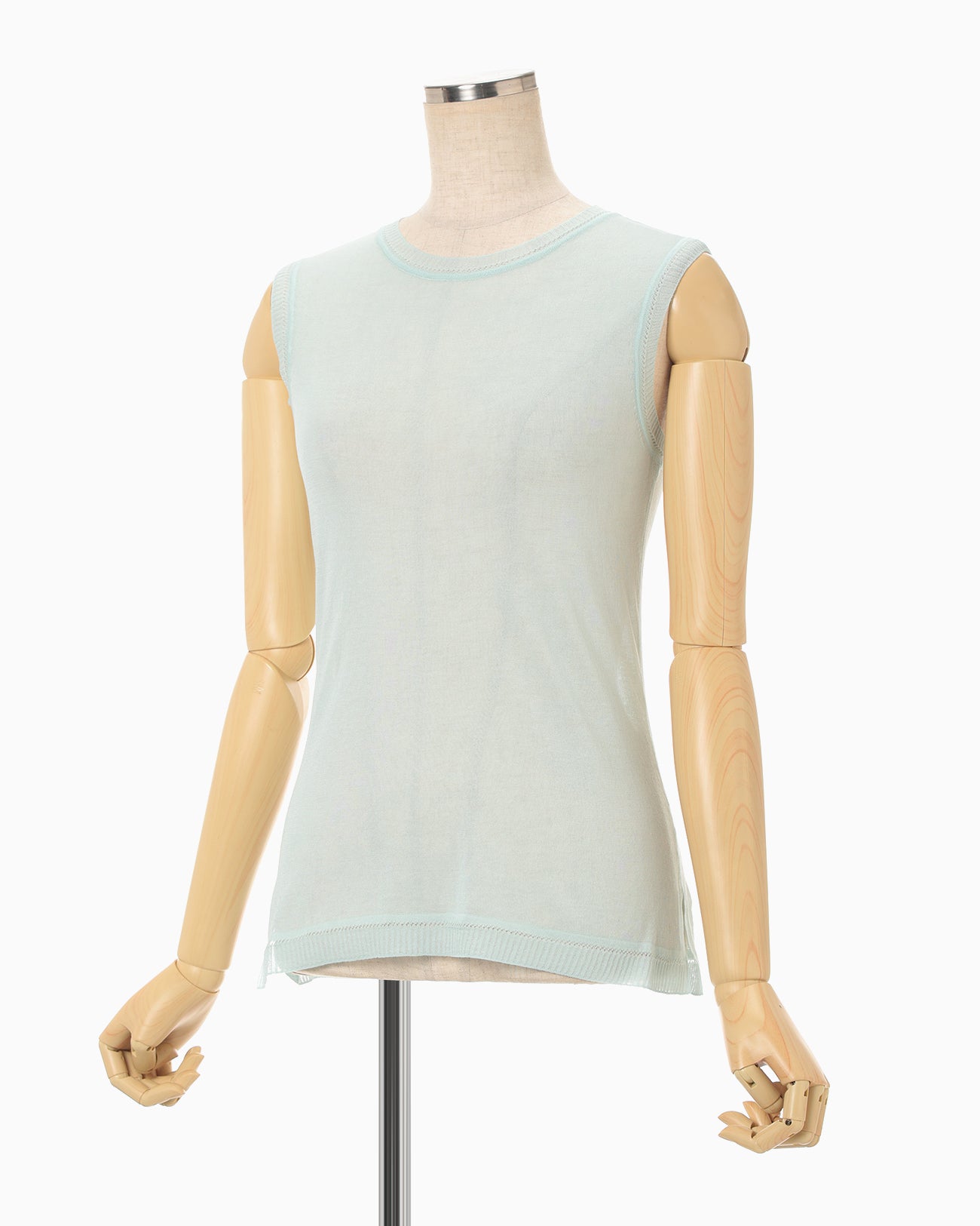 High Gauge Sleeveless Sheer Knit Top - blue - Mame Kurogouchi