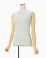 High Gauge Sleeveless Sheer Knit Top - blue