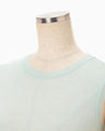 High Gauge Sleeveless Sheer Knit Top - blue