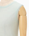 High Gauge Sleeveless Sheer Knit Top - blue