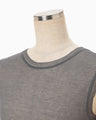High Gauge Sleeveless Sheer Knit Top - dark grey