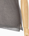 High Gauge Sleeveless Sheer Knit Top - dark grey