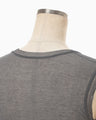 High Gauge Sleeveless Sheer Knit Top - dark grey