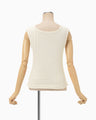 3D Floral Motif Sleeveless Knit Top - ecru