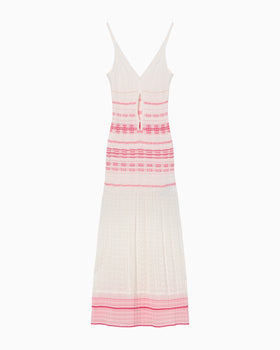 Lamp Shaped Knit Dress - white