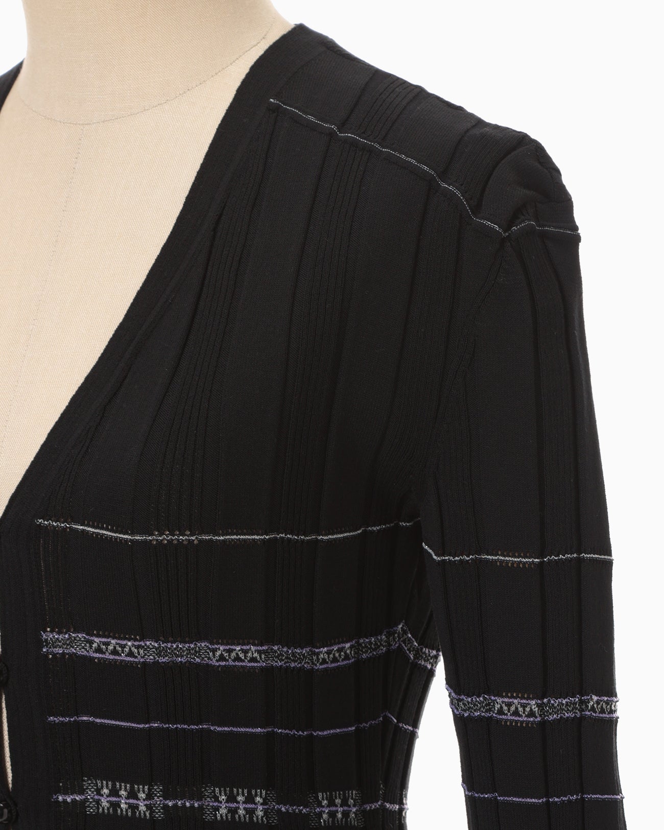 Lamp Shaped Knit Cardigan - black - Mame Kurogouchi