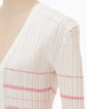 Lamp Shaped Knit Cardigan - white