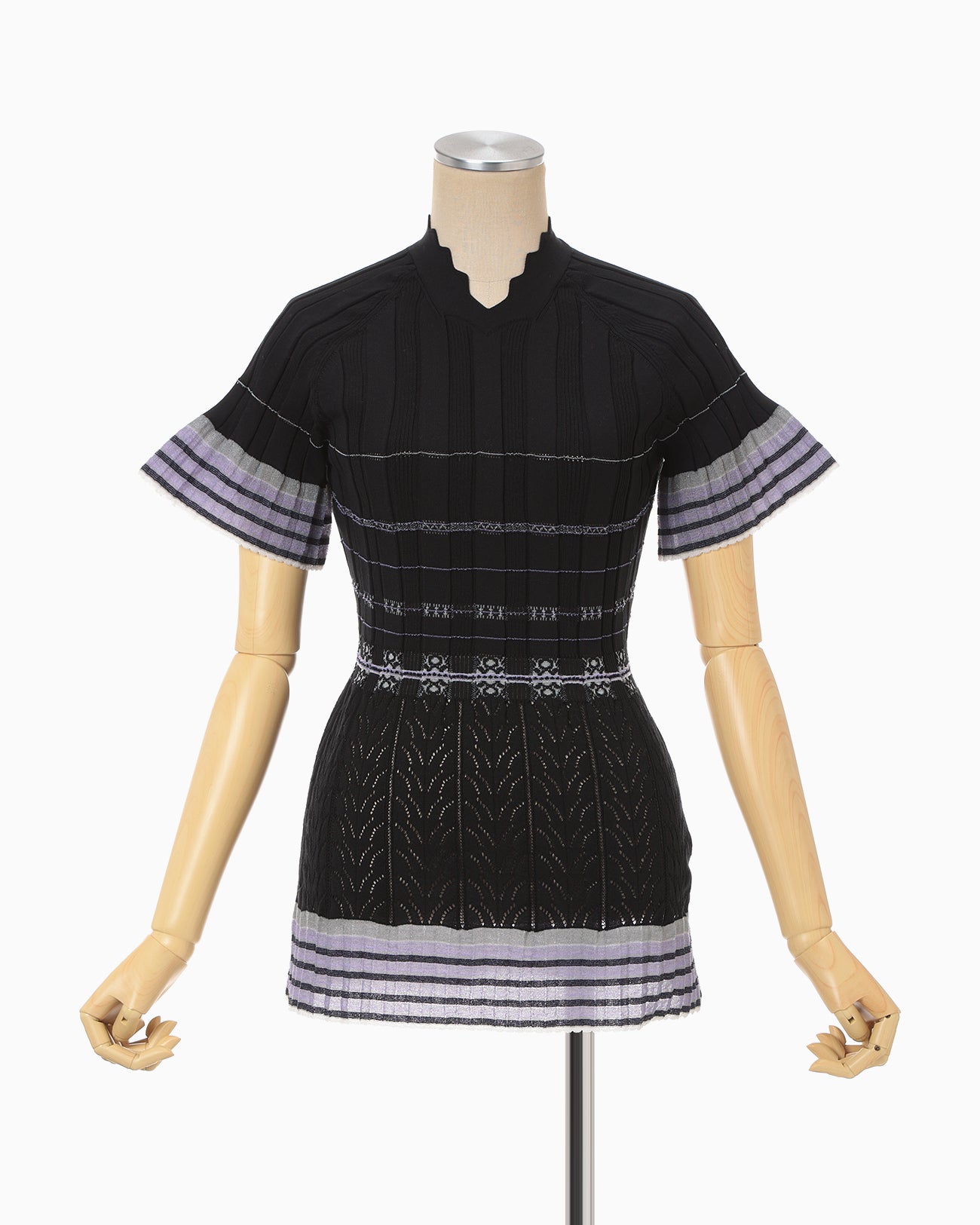 Lamp Shaped Knit Top - black - Mame Kurogouchi