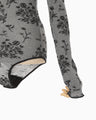 Floral Jacquard Knit Bodysuit - black