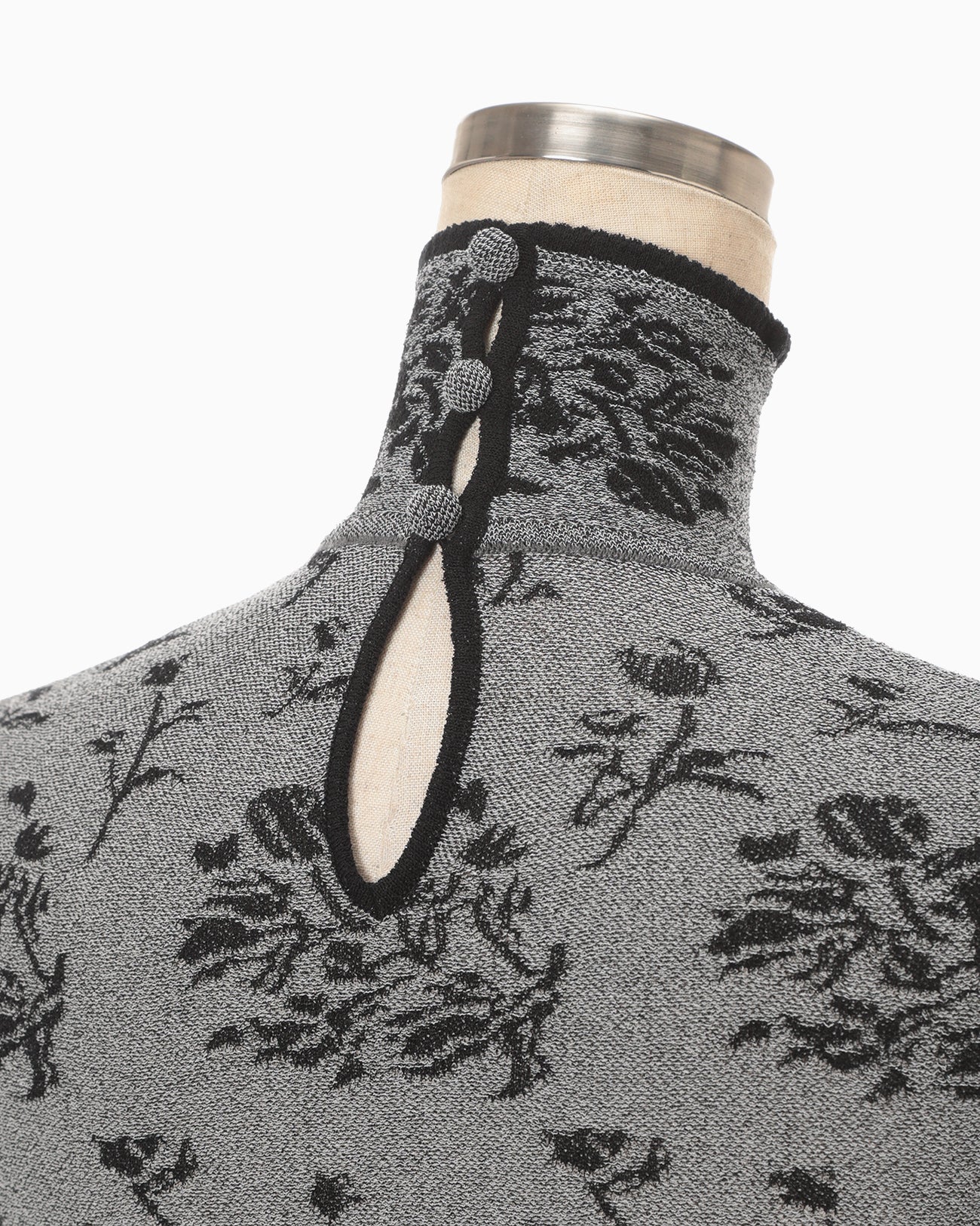 Floral Jacquard Knit Bodysuit - black - Mame Kurogouchi